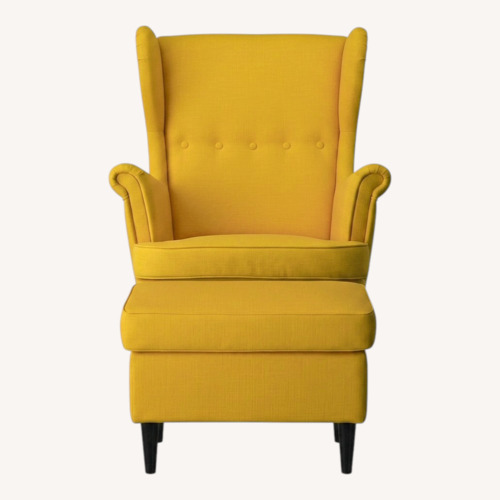 Used IKEA Strandmon Yellow Fabric Accent Chair for sale on AptDeco