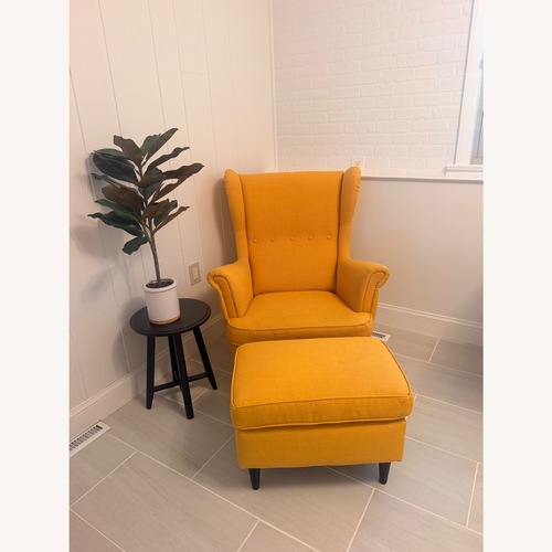Used IKEA Strandmon Yellow Fabric Accent Chair for sale on AptDeco