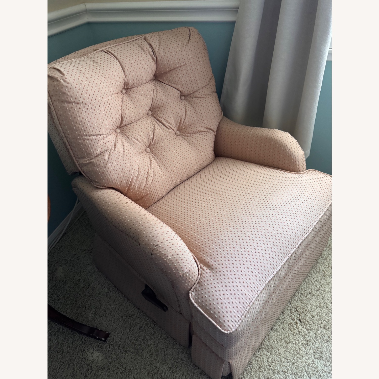 Norwalk Sara Peach Fabric Swivel Recliner - image-4
