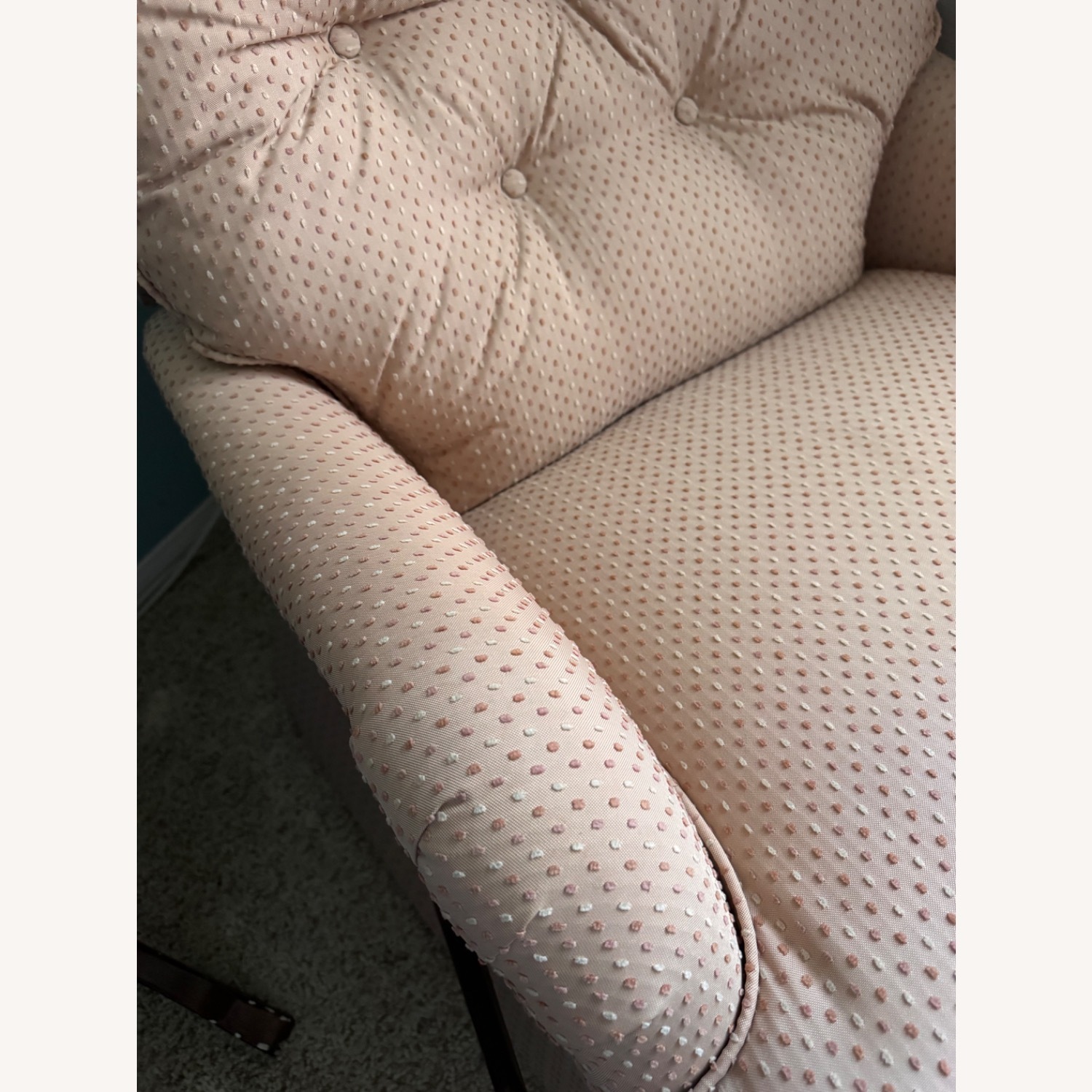 Norwalk Sara Peach Fabric Swivel Recliner - image-7
