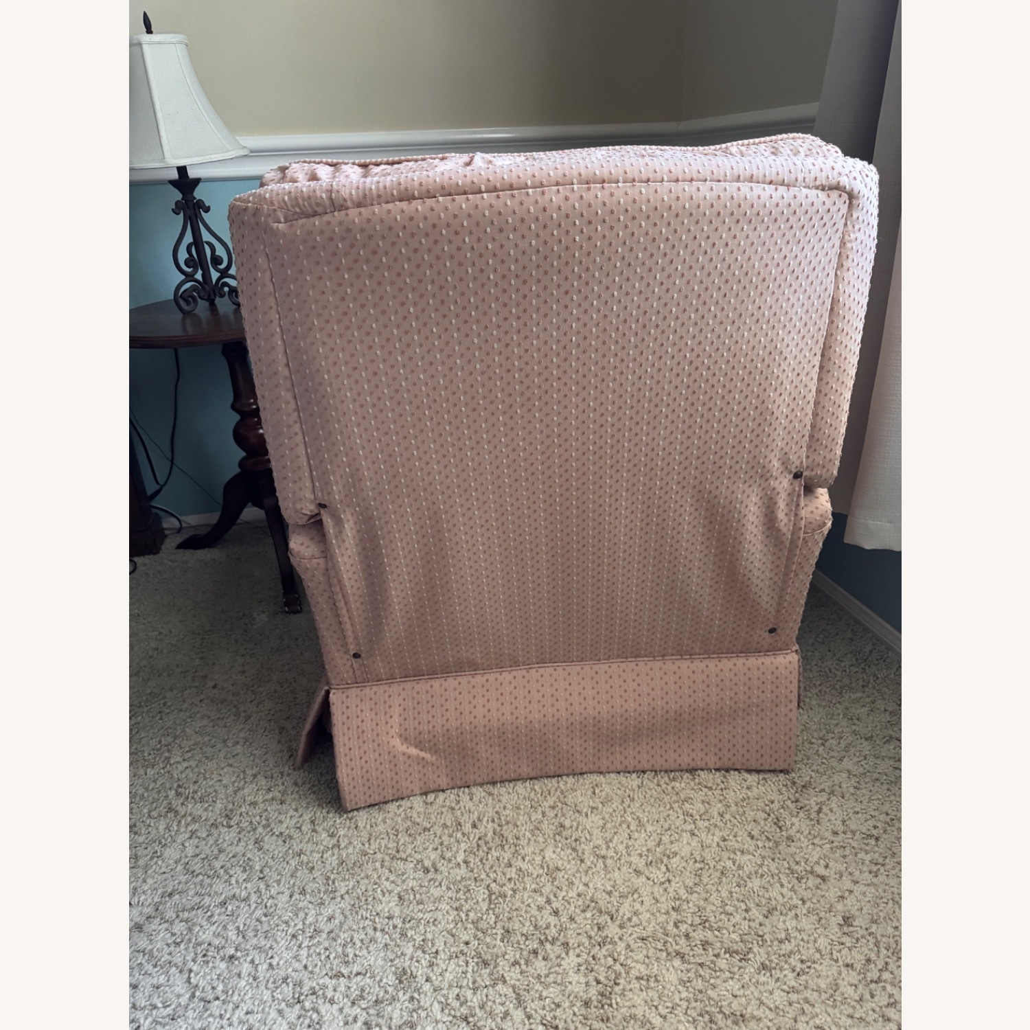 Norwalk Sara Peach Fabric Swivel Recliner - image-6