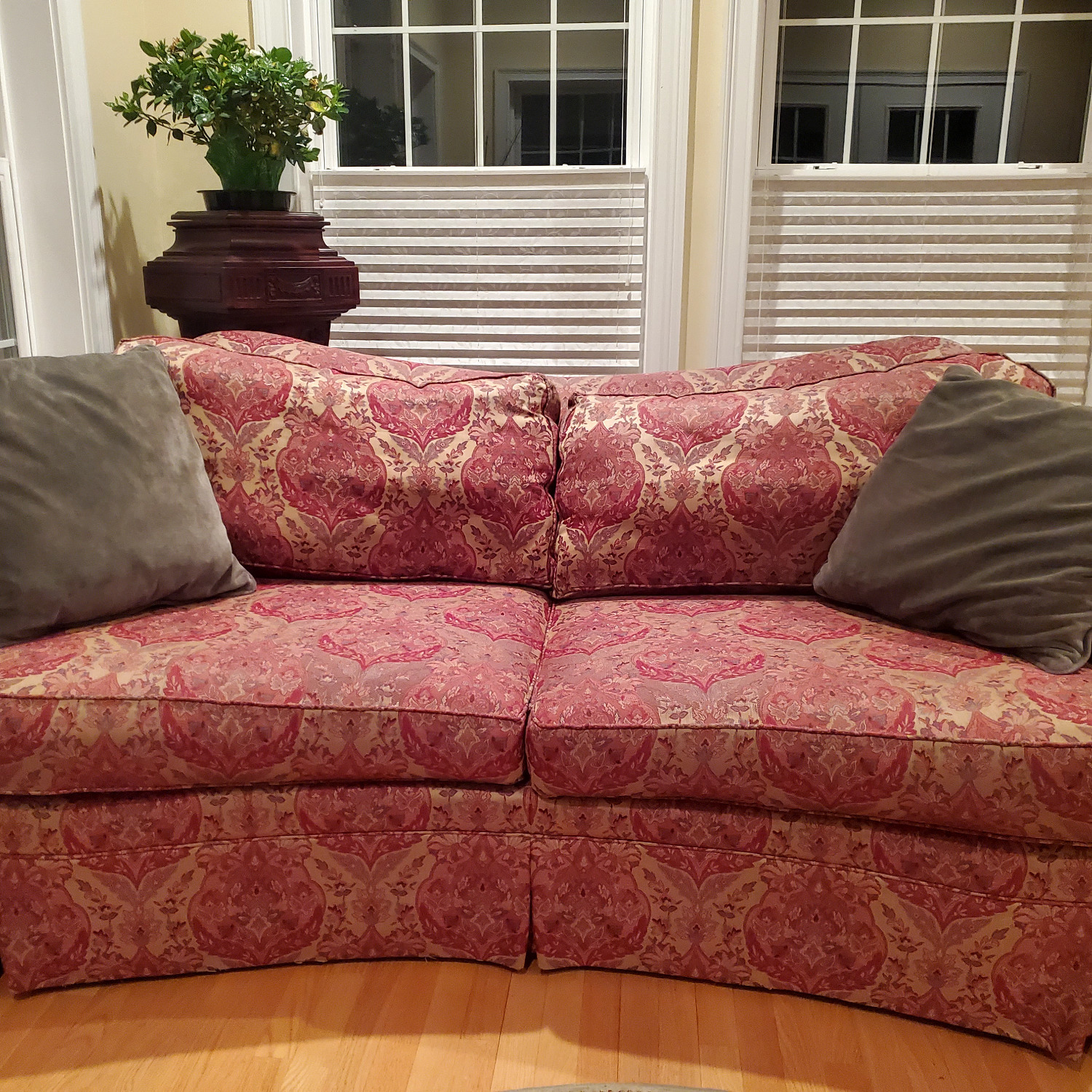 Ethan Allen Curved Camelback Sofa - image-4