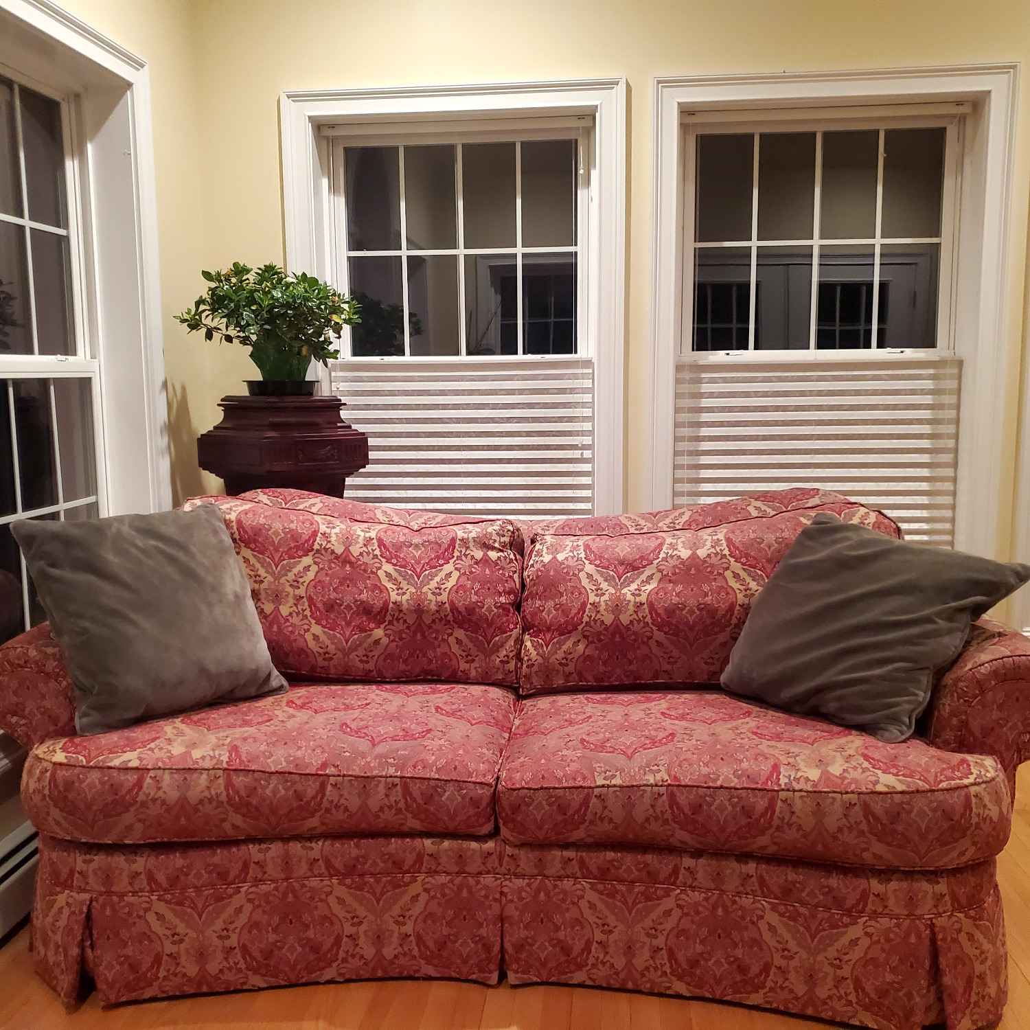 Ethan Allen Curved Camelback Sofa - image-6