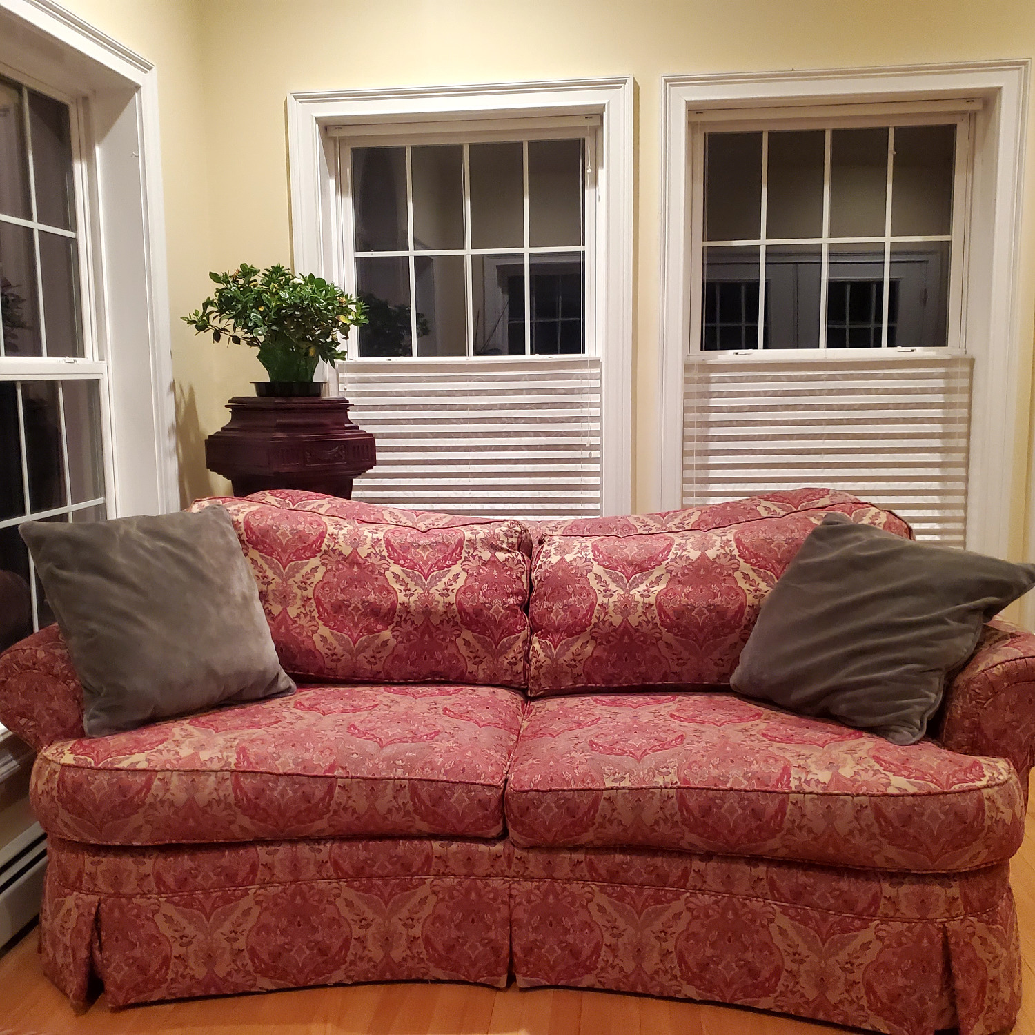 Ethan Allen Curved Camelback Sofa - image-5