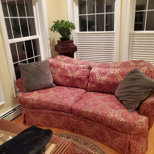 Used Ethan Allen Curved Camelback Sofa for sale on AptDeco