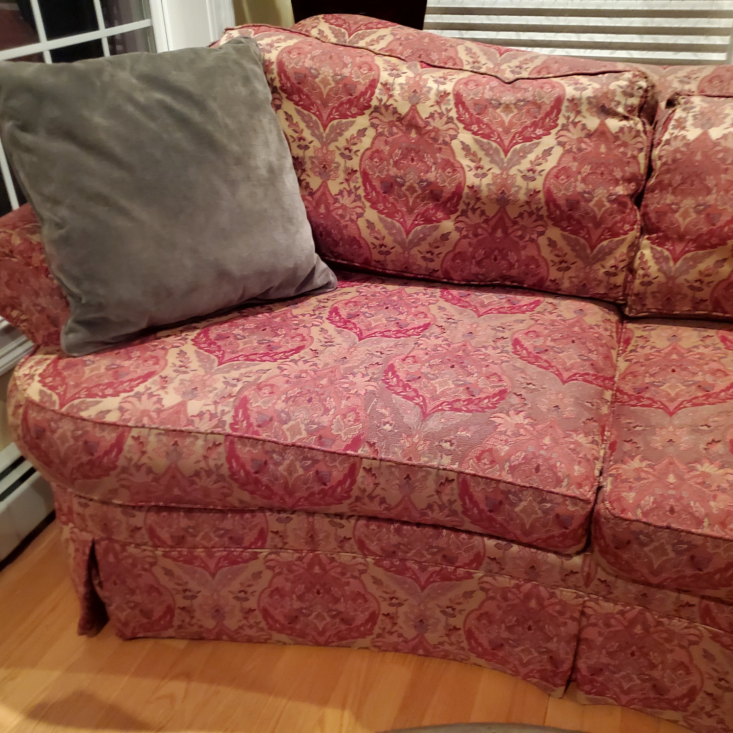 Ethan Allen Curved Camelback Sofa - image-10