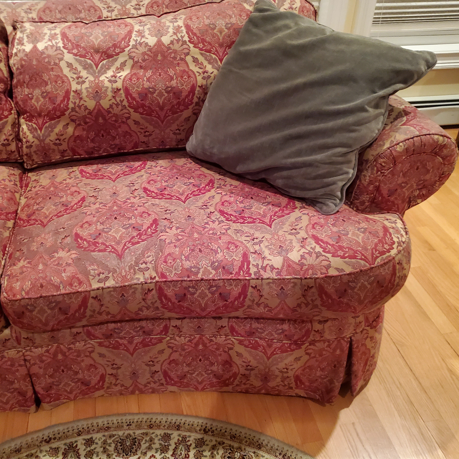 Ethan Allen Curved Camelback Sofa - image-11