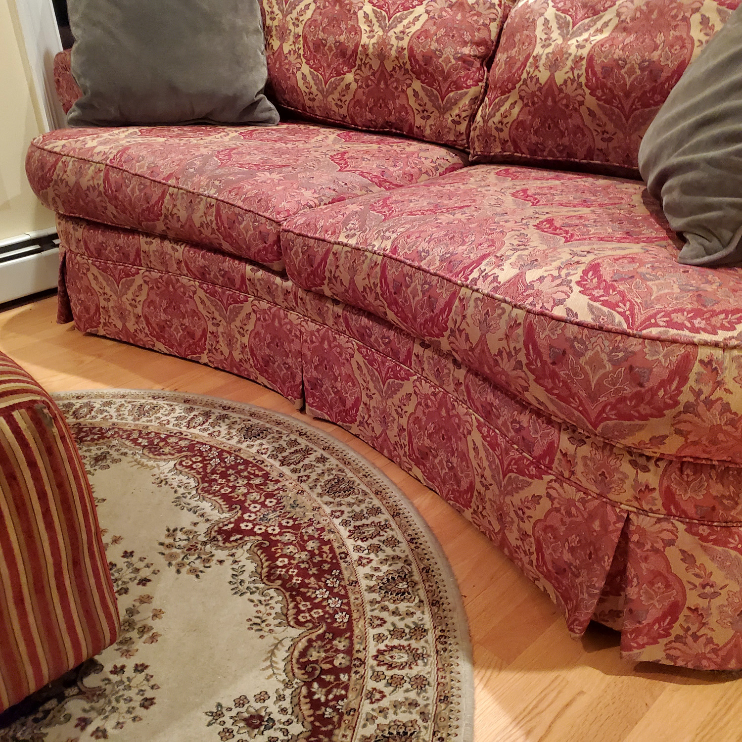 Ethan Allen Curved Camelback Sofa - image-3