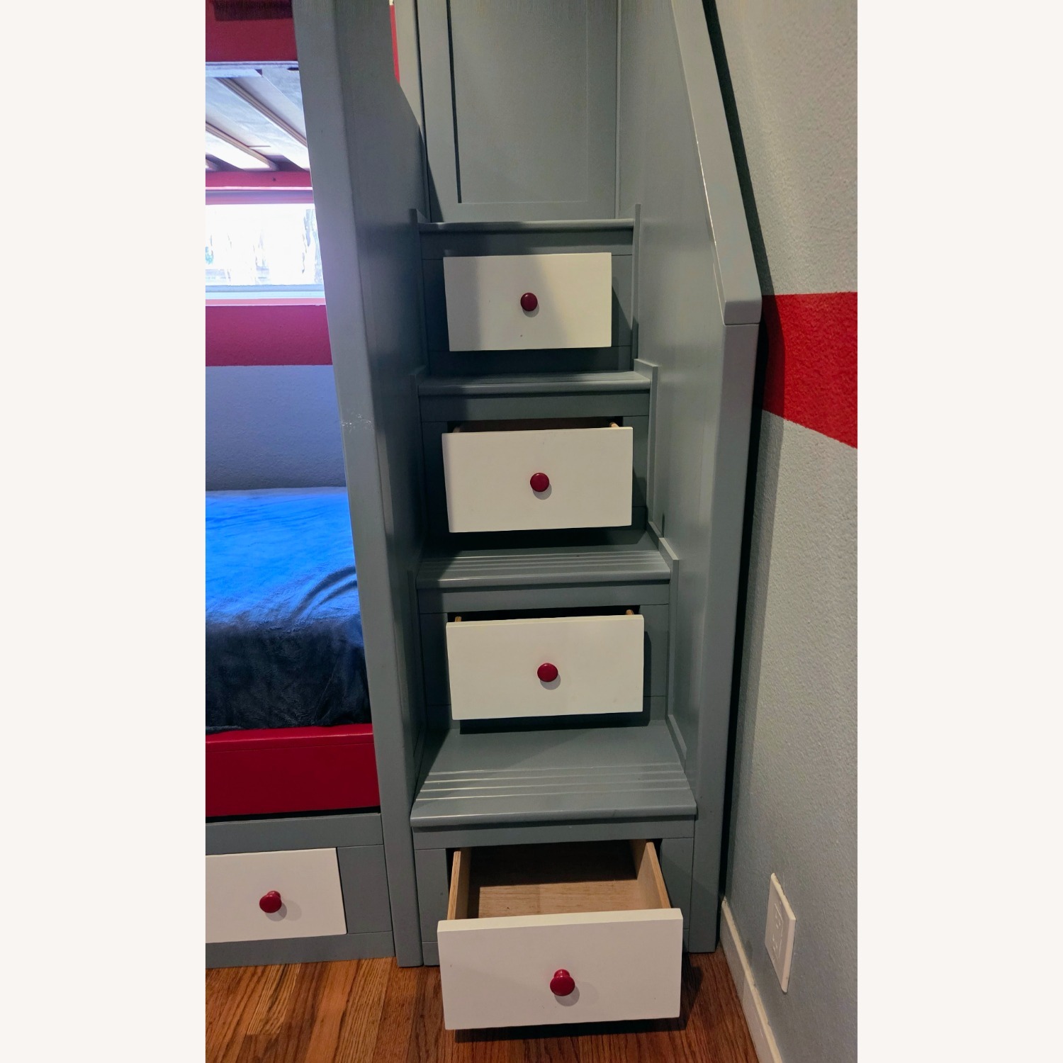 Custom Light Gray Bunk Bed W Storage - image-3