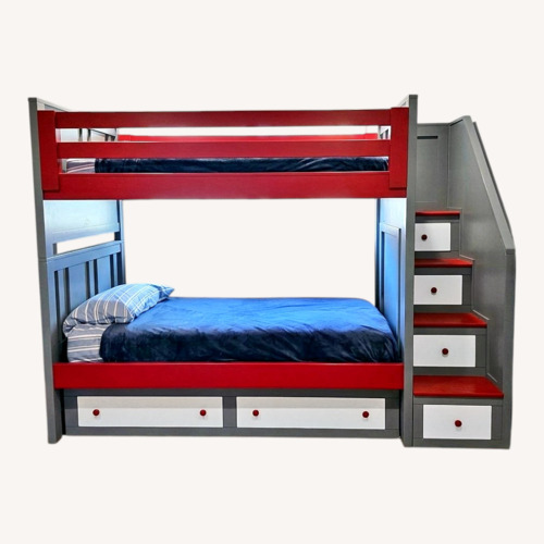 Used Custom Light Gray Bunk Bed W Storage for sale on AptDeco