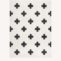 Erath Area Rug White Area Rug 5' x 7'