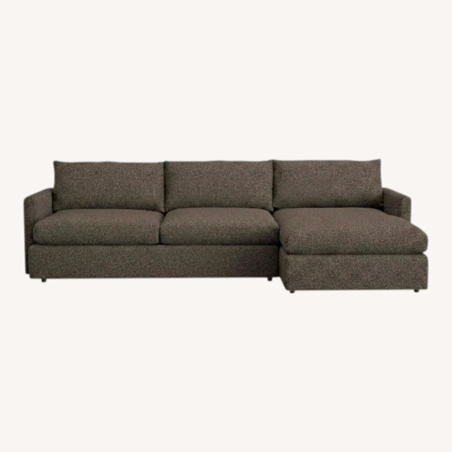 Used Crate & Barrel Dark Brown 2 Piece Sectional for sale on AptDeco