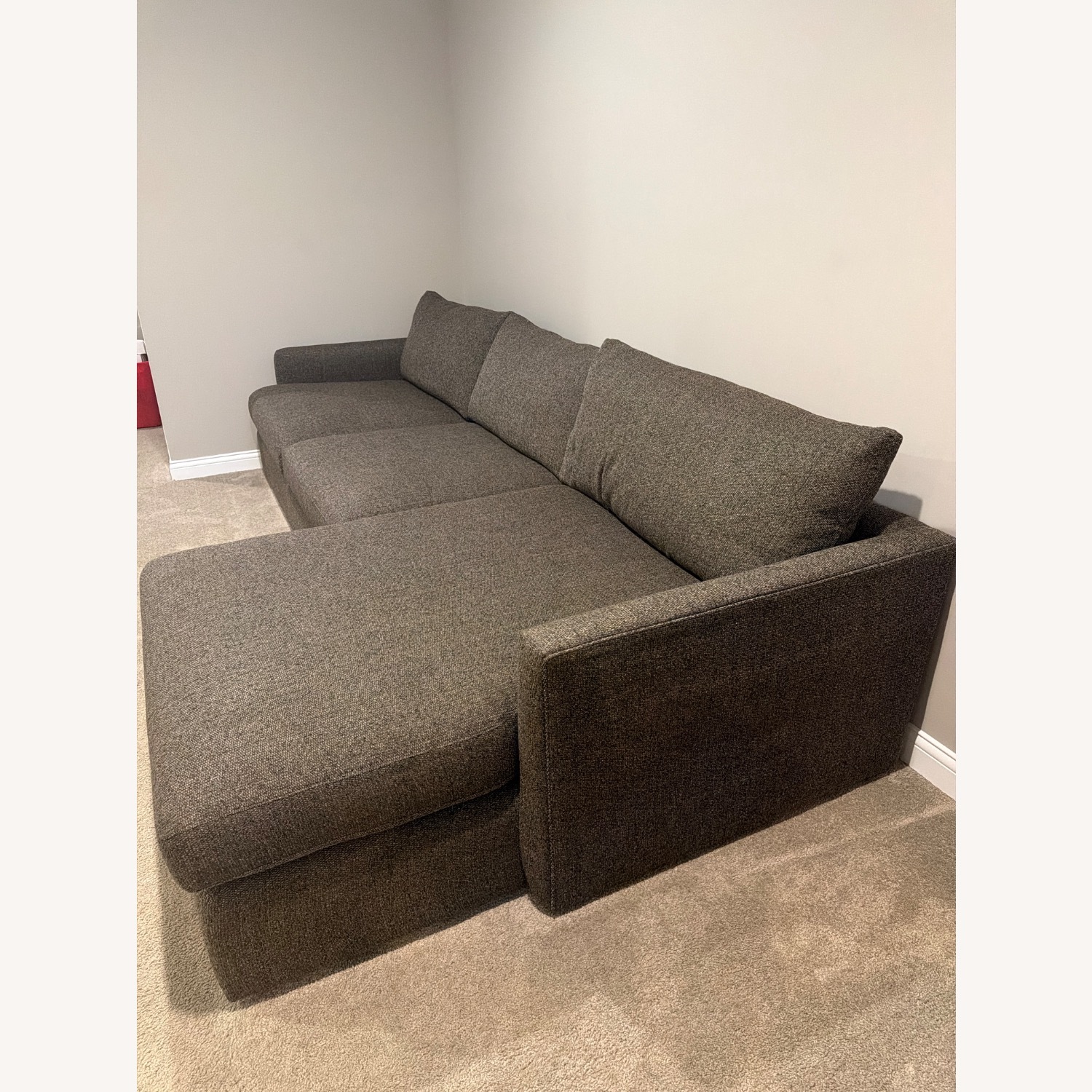 Crate & Barrel Dark Brown 2 Piece Sectional - image-2