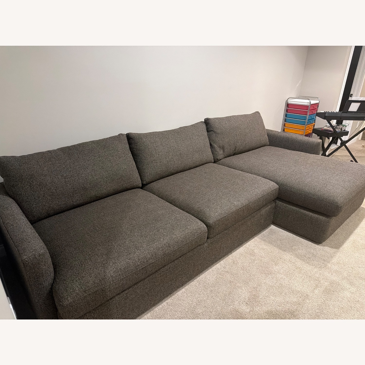 Crate & Barrel Dark Brown 2 Piece Sectional - image-3