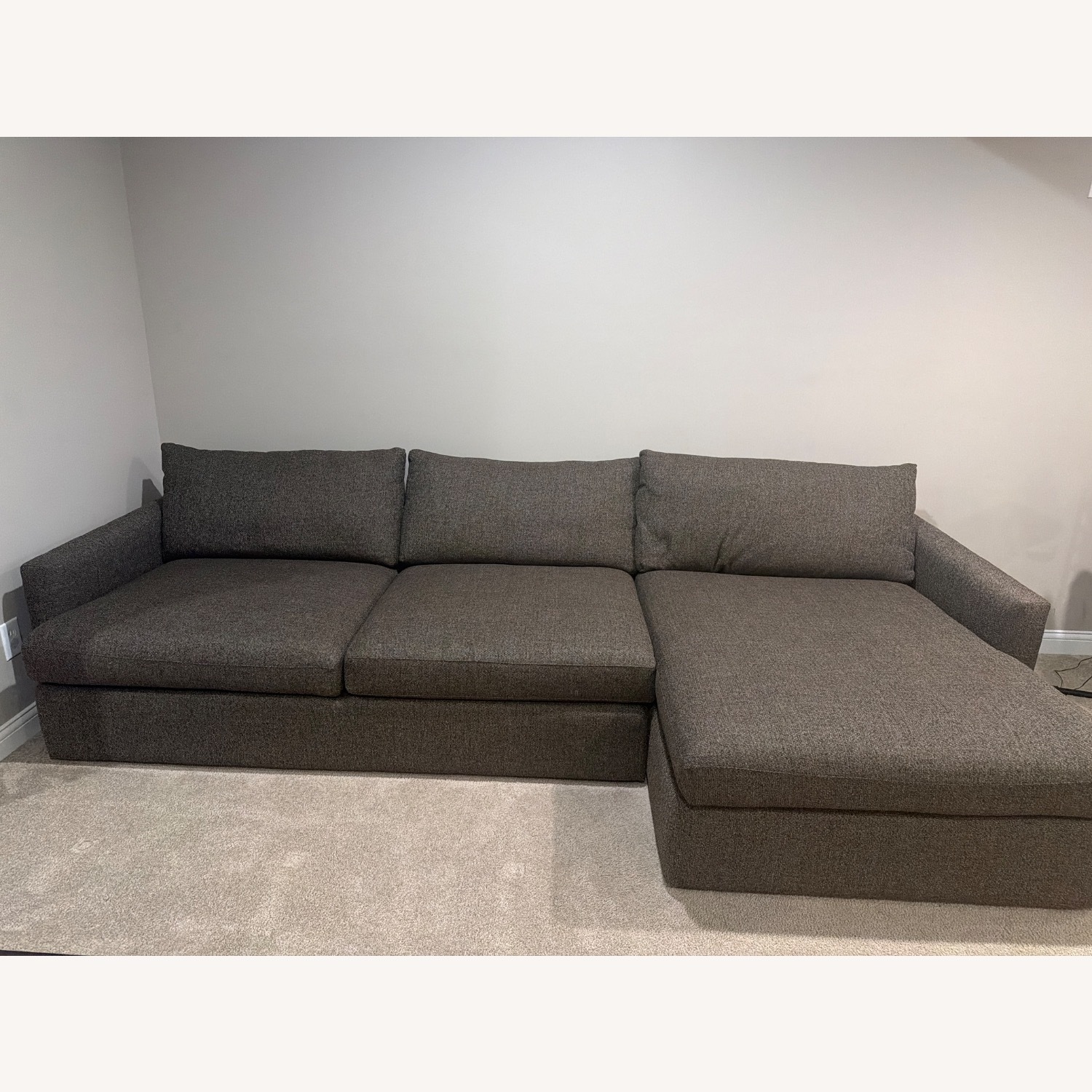 Crate & Barrel Dark Brown 2 Piece Sectional - image-1