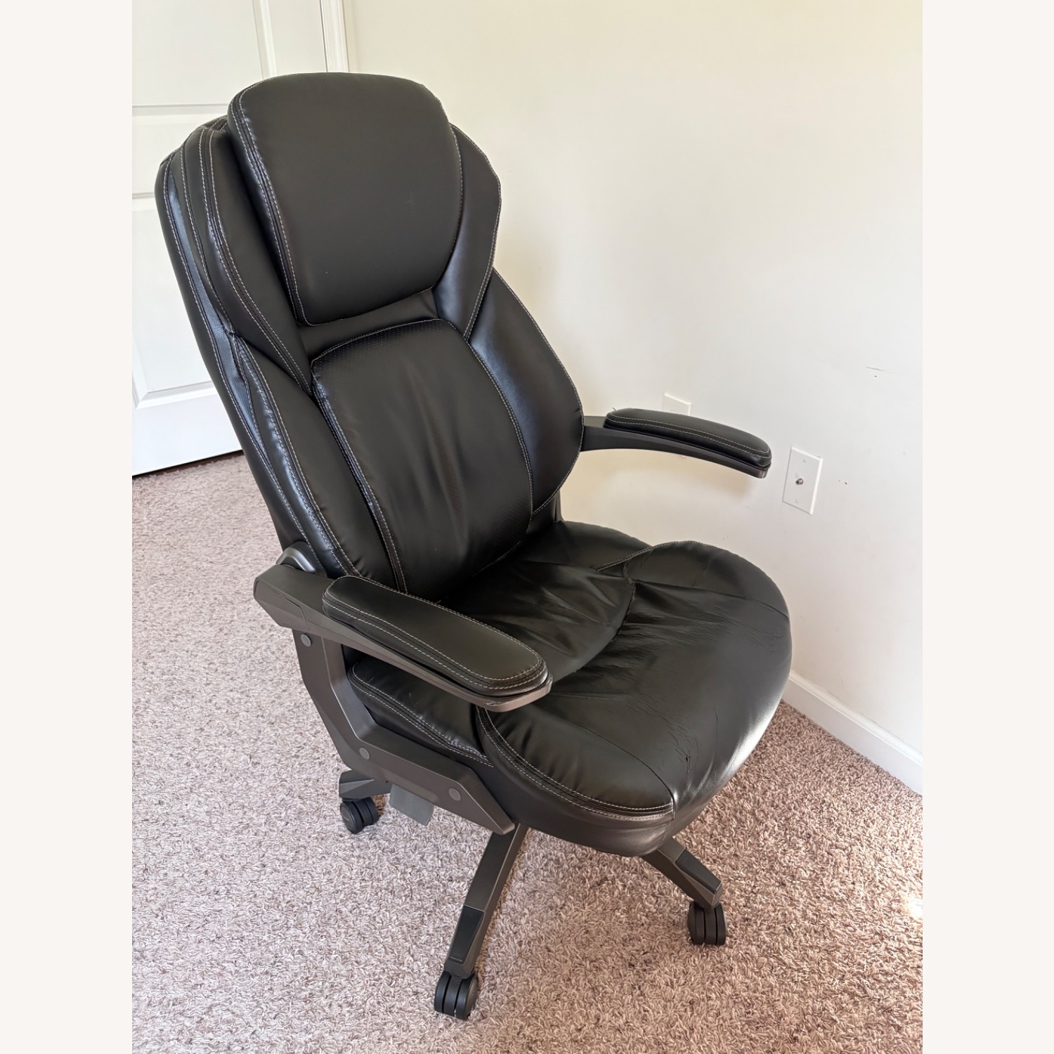 La-Z-Boy Black Leather Office Chair - image-2