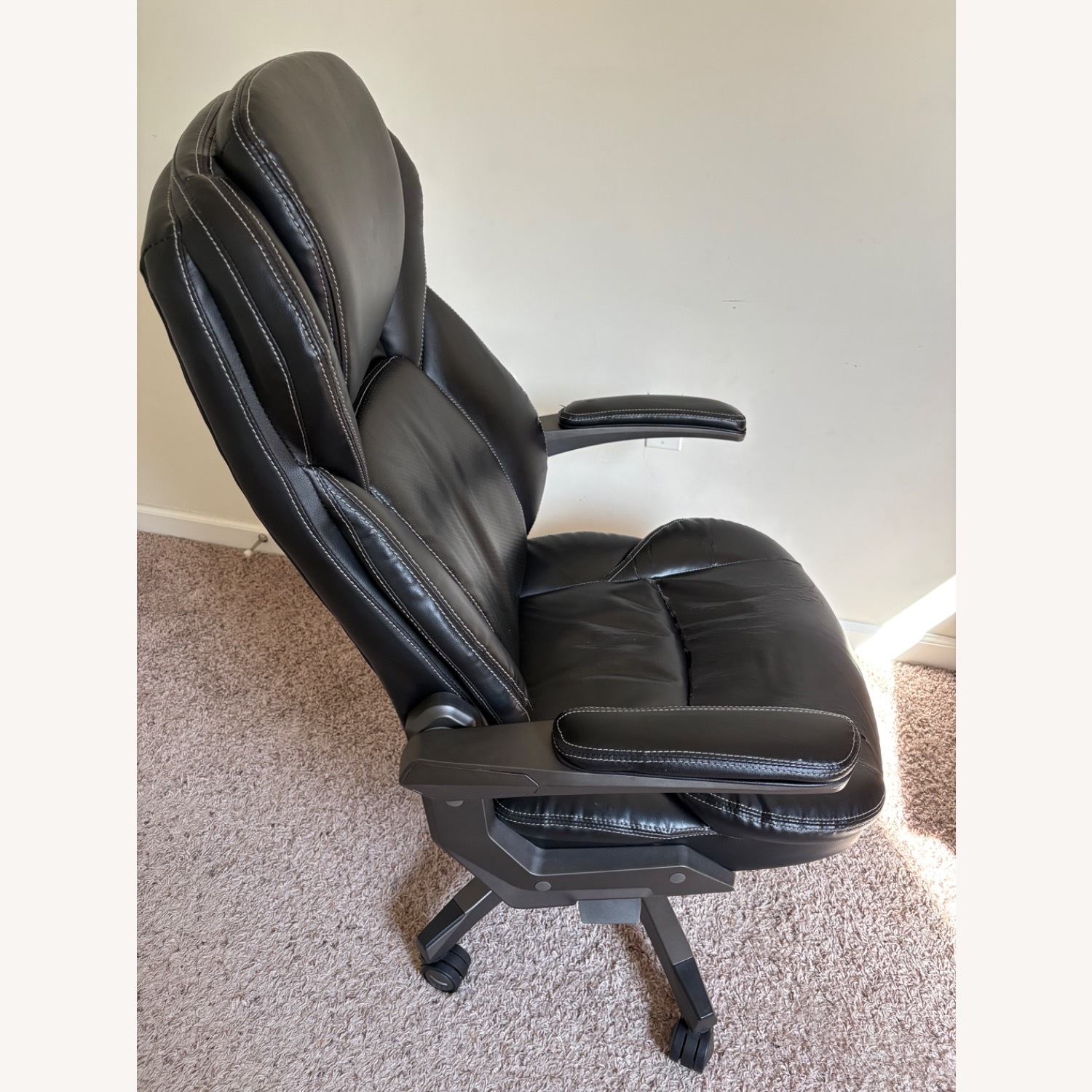 La-Z-Boy Black Leather Office Chair - image-1