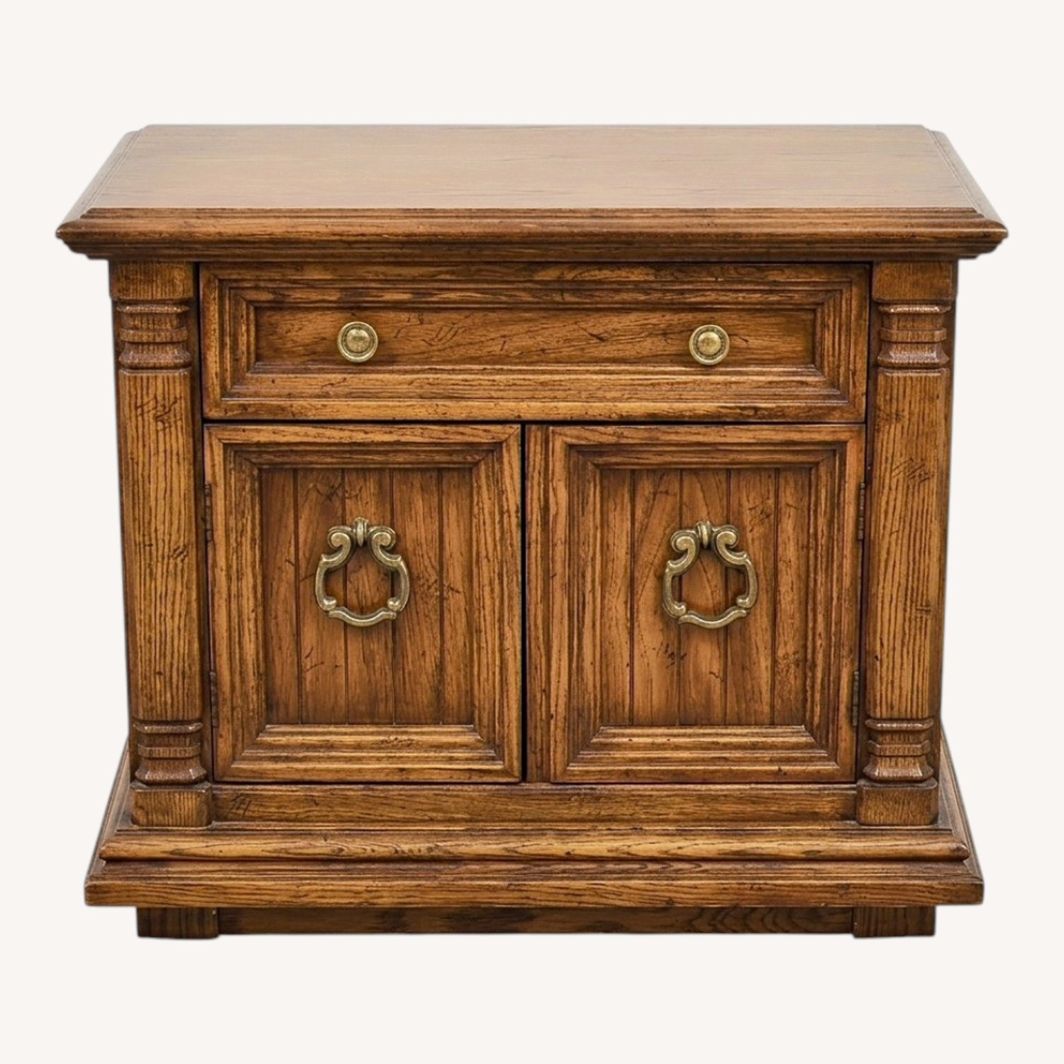 Vintage Thomasville Oak Nightstand- Set of 2 - image-0