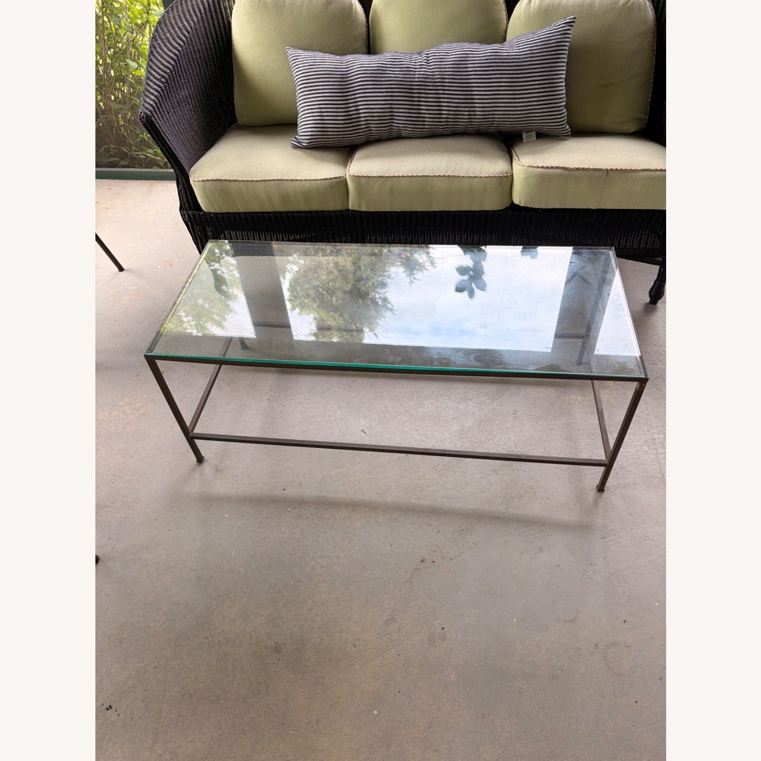 Metal Frame Glass Coffee Table - image-1