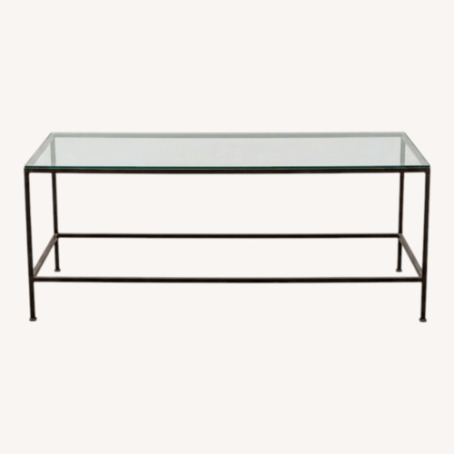 Used Metal Frame Glass Coffee Table for sale on AptDeco