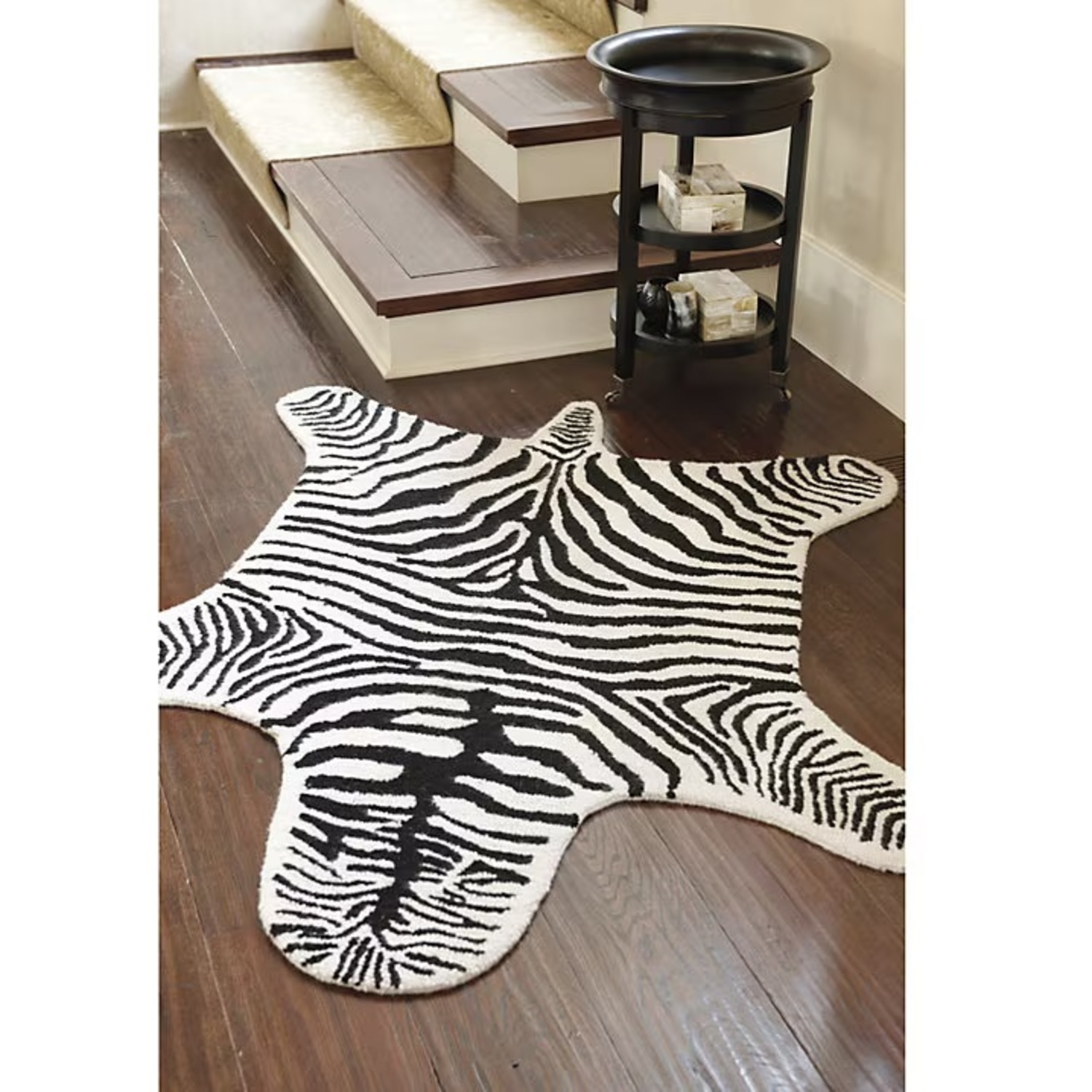 Ballard Designs Black Fabric Small Rug 3' x 5' - image-4