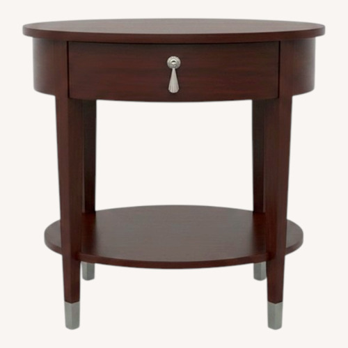 Used Ethan Allen Avenue Oval Bed Side Table for sale on AptDeco