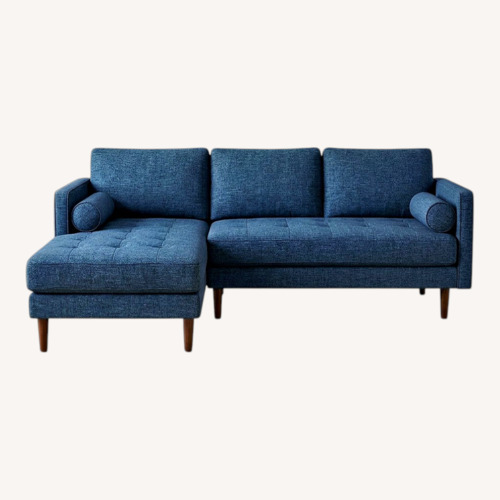 Used Blue Fabric 2 Piece Sectional for sale on AptDeco