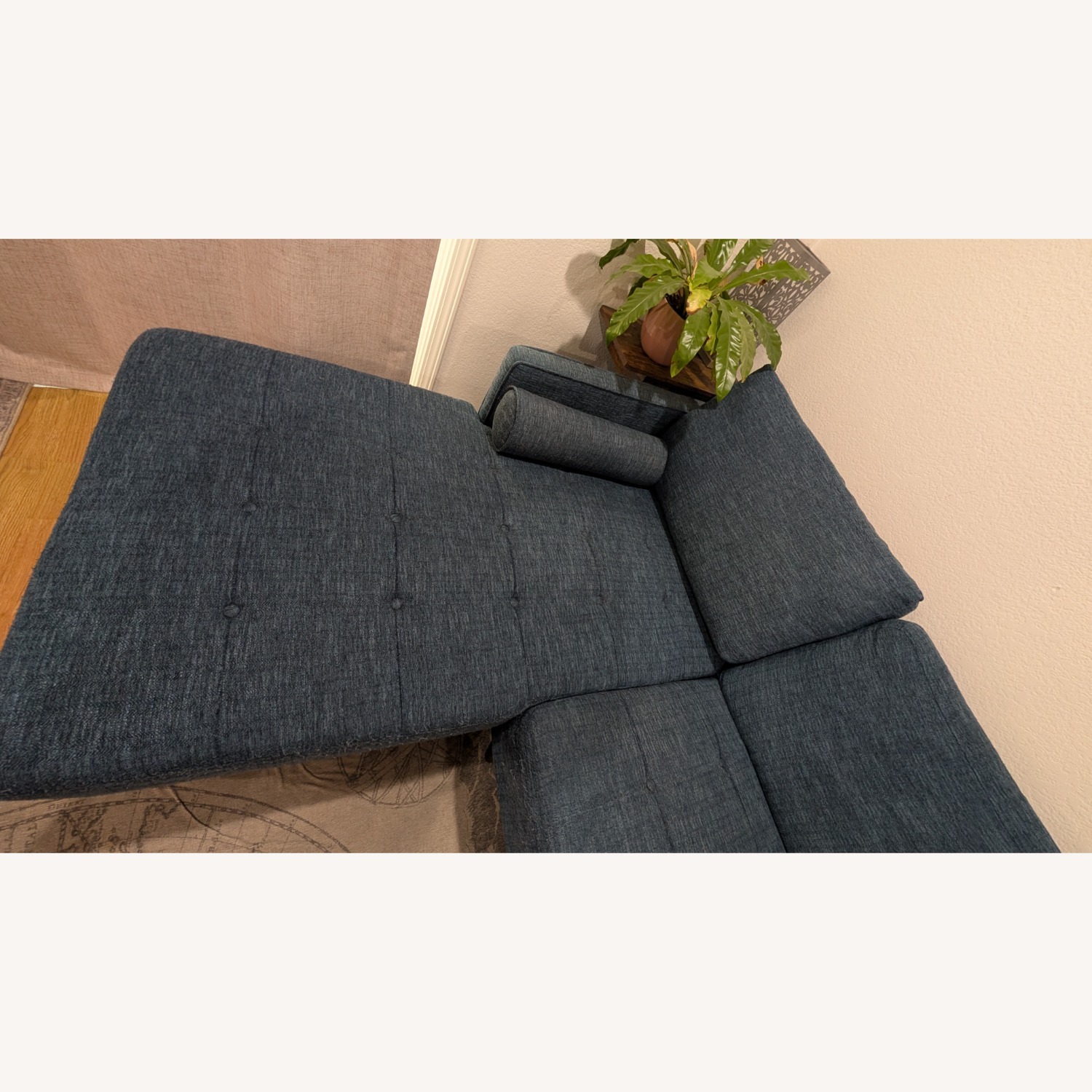 Blue Fabric 2 Piece Sectional - image-4