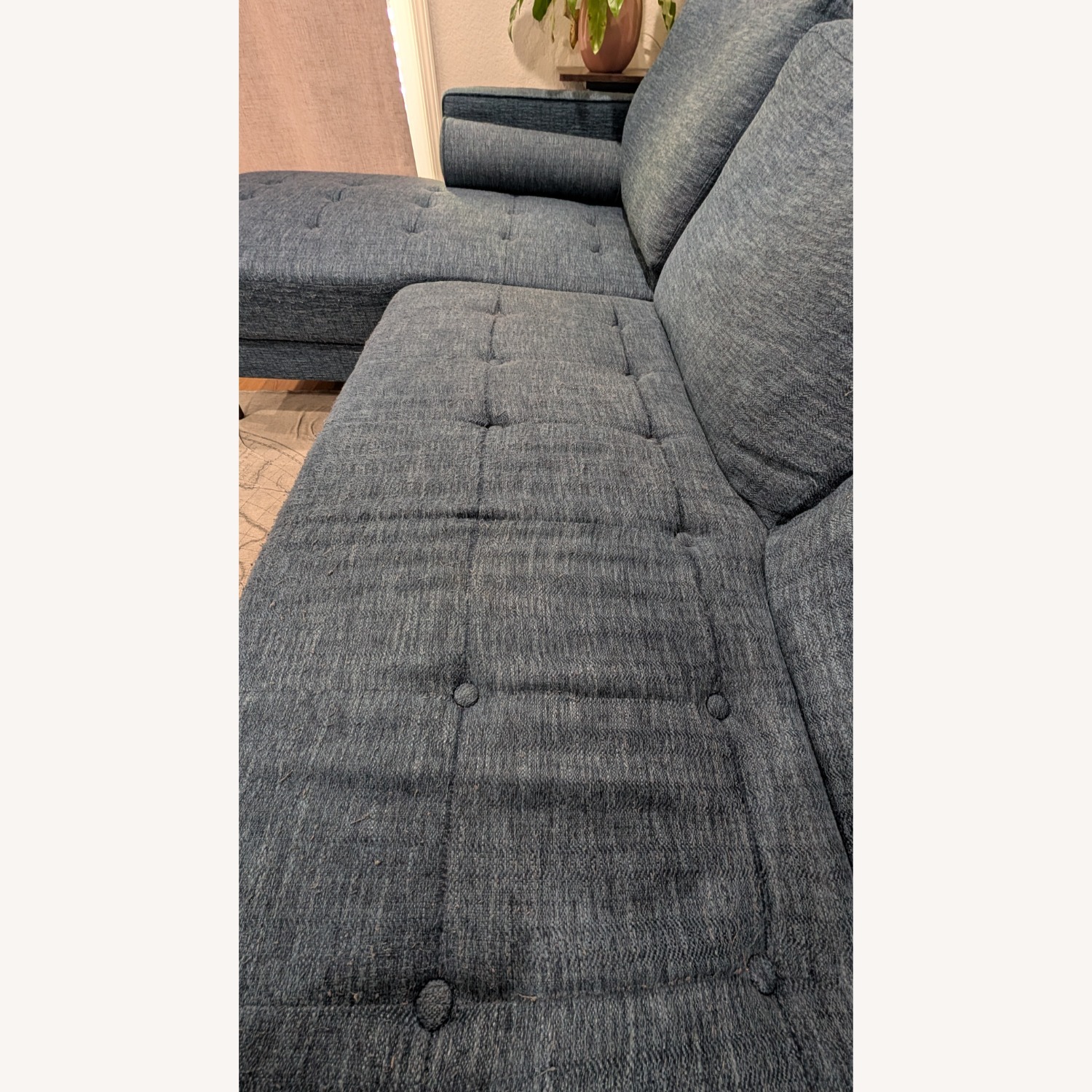 Blue Fabric 2 Piece Sectional - image-2