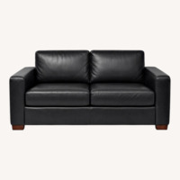 Design Within Reach Reid Black Leather 2 Seater Sofa