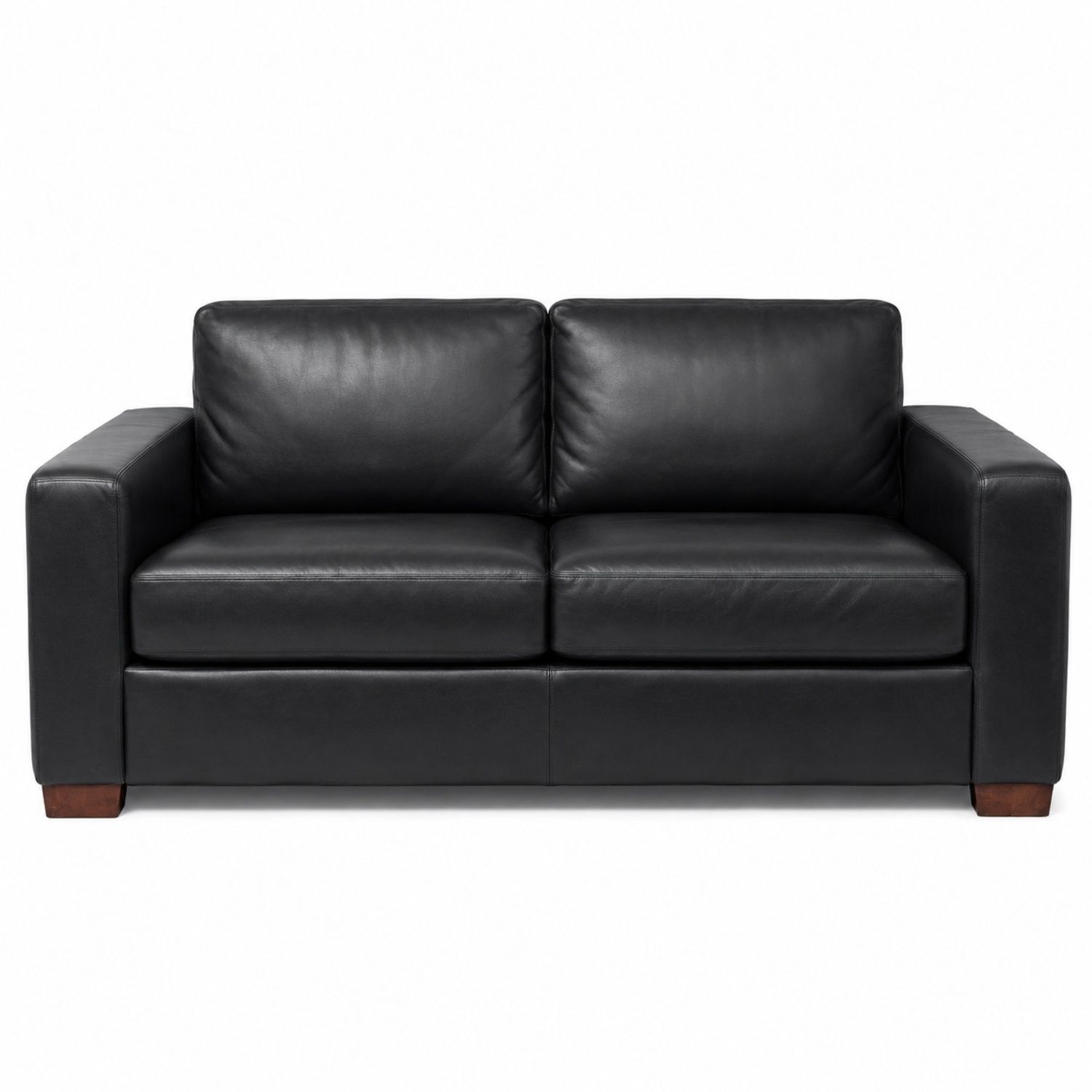 Design Within Reach Reid Black Leather 2 Seater Sofa - image-8