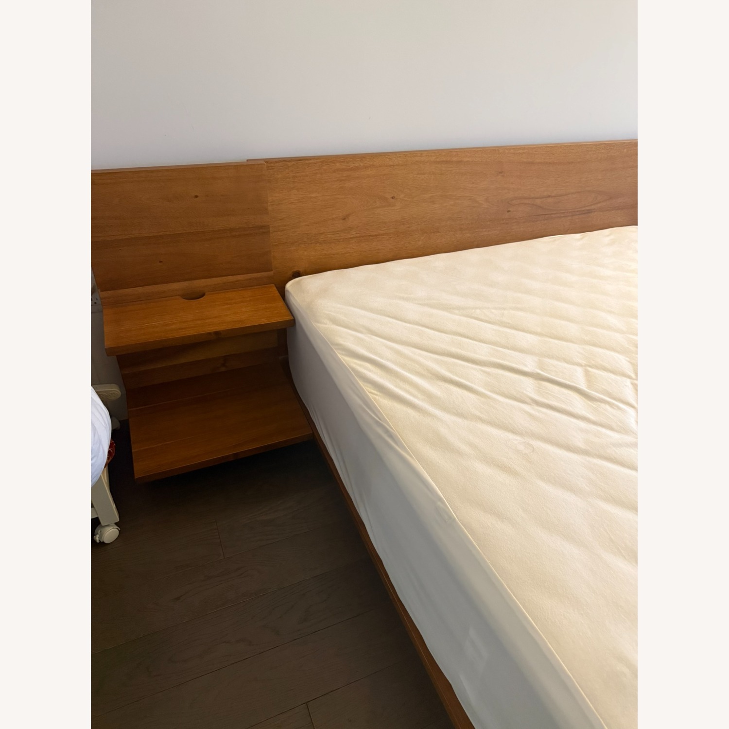 CB2 Andes Acacia Wood Platform Queen Bed with Nightstands - image-4