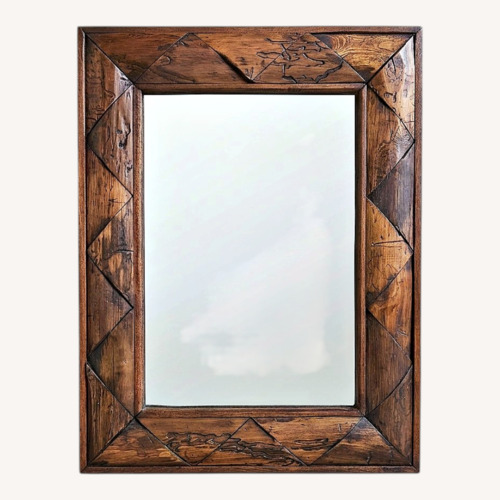 Used Rustic Teak Wood Mirror  for sale on AptDeco