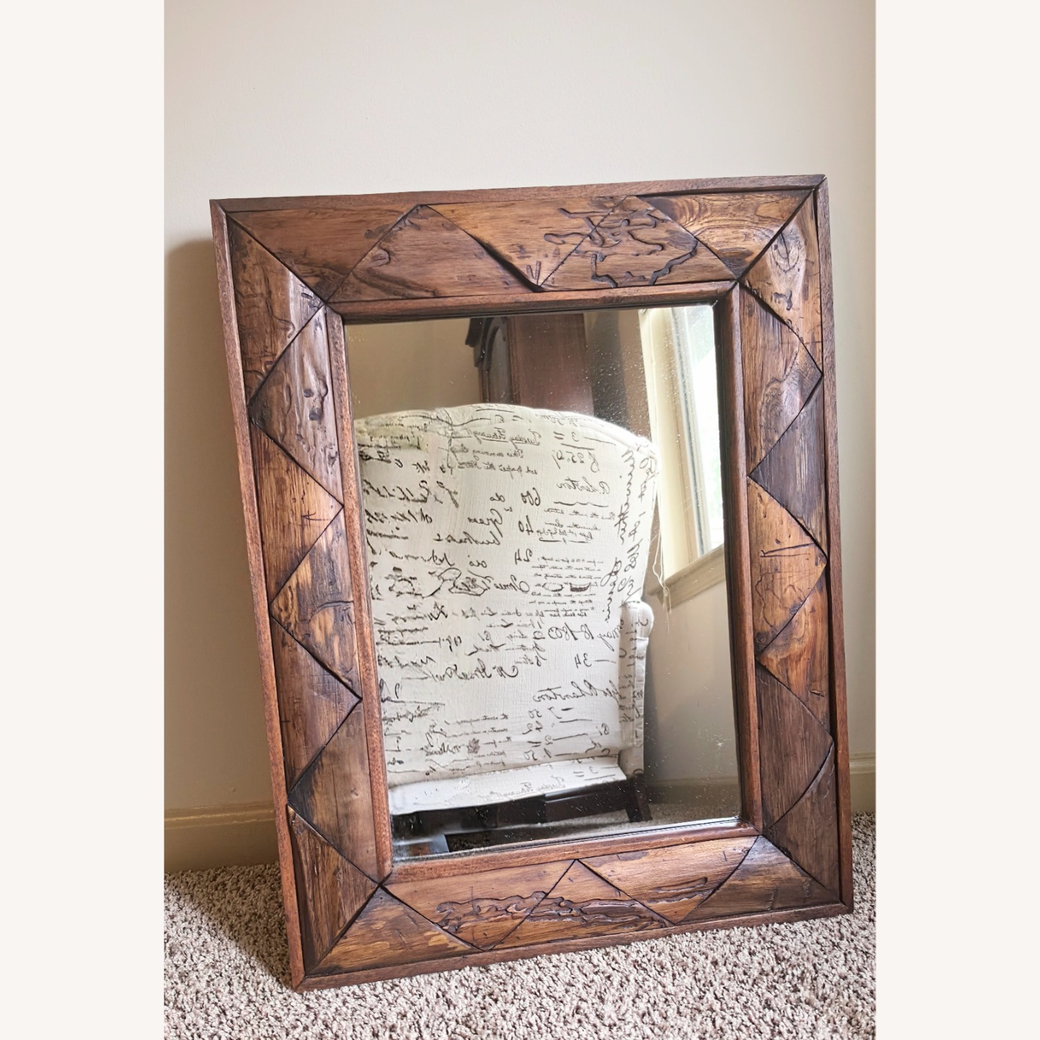 Rustic Teak Wood Mirror  - image-1