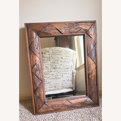 Used Rustic Teak Wood Mirror  for sale on AptDeco