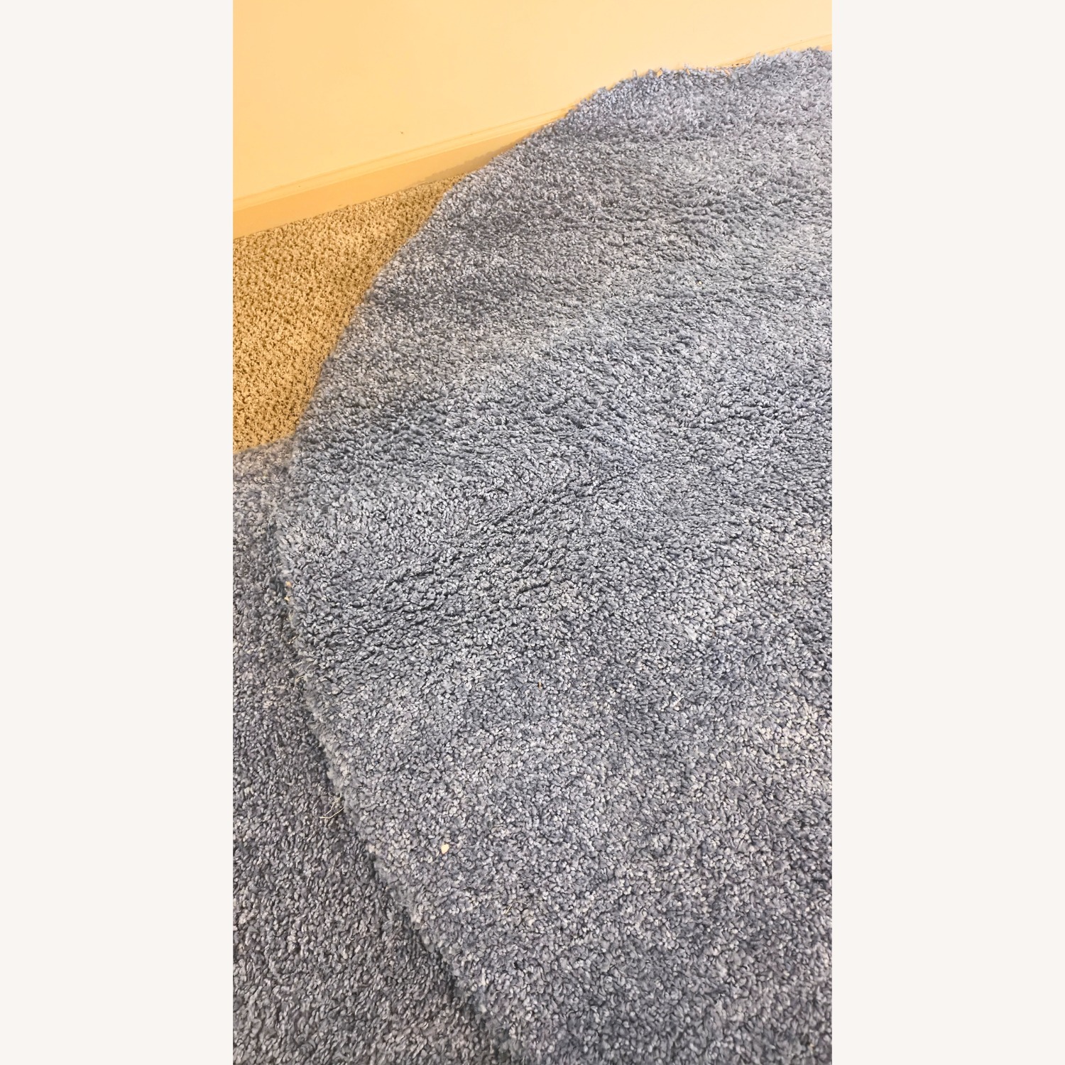 6ft Round Thick Blue Shag Area Rug - image-4