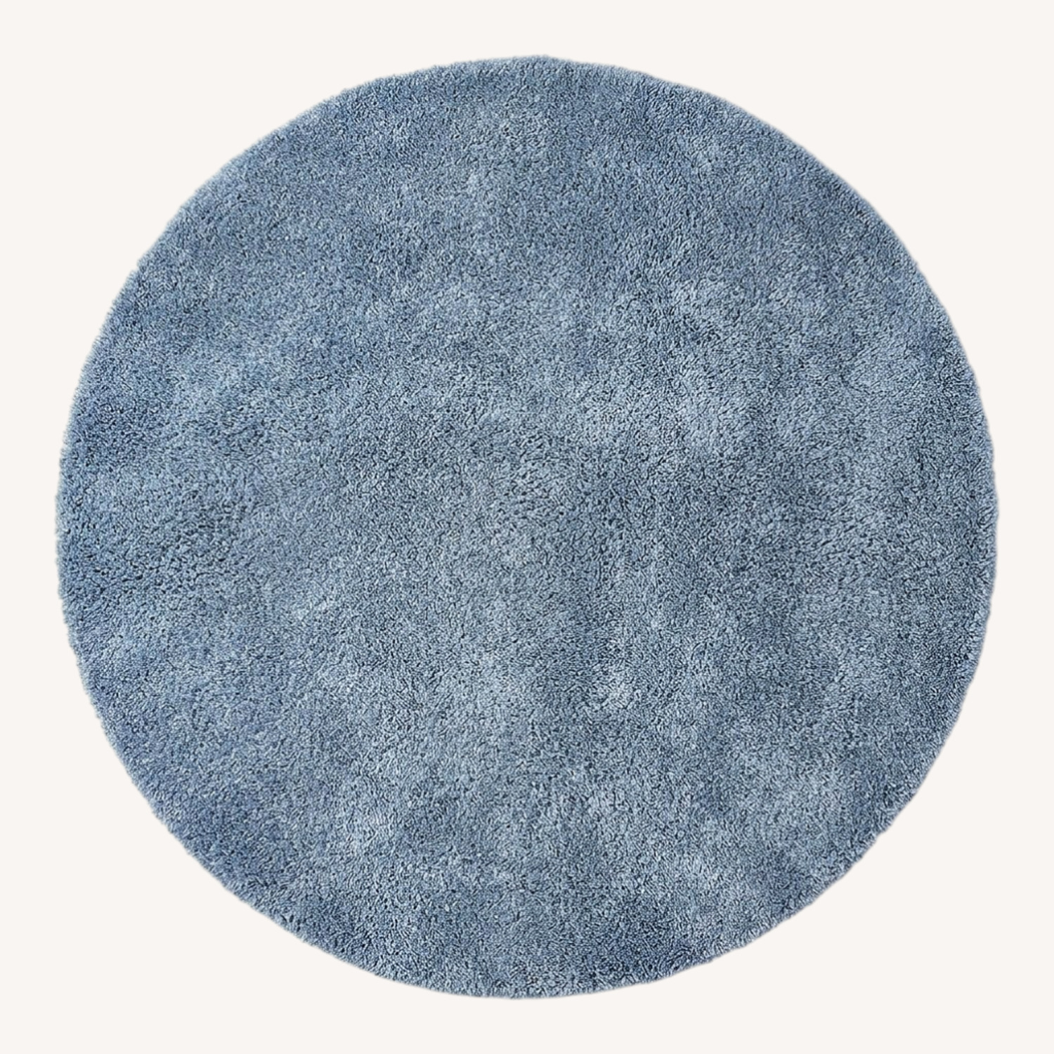 6ft Round Thick Blue Shag Area Rug - image-0