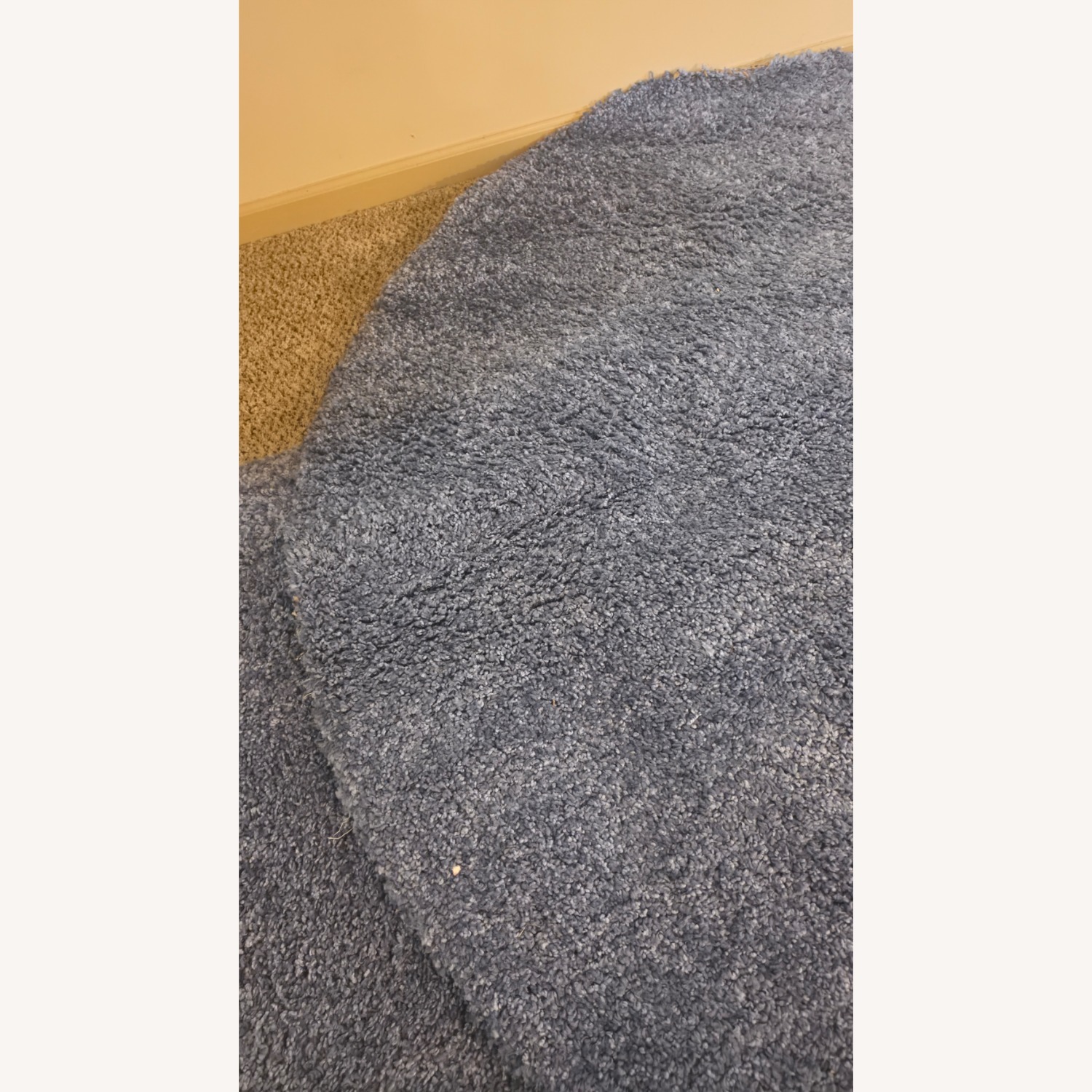 6ft Round Thick Blue Shag Area Rug - image-2