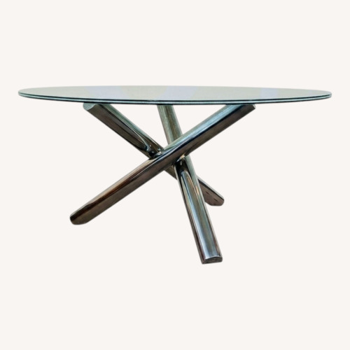 Used Star International Crackled Glass Dining Table for sale on AptDeco