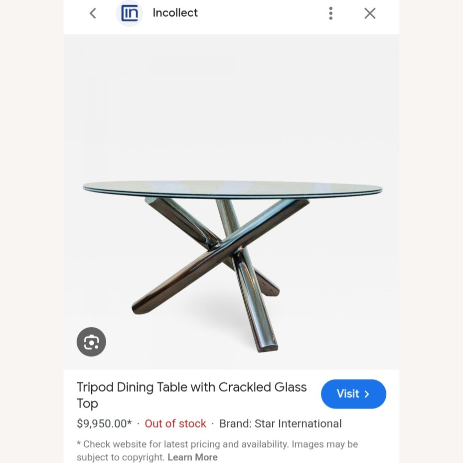 Star International Crackled Glass Dining Table - image-7