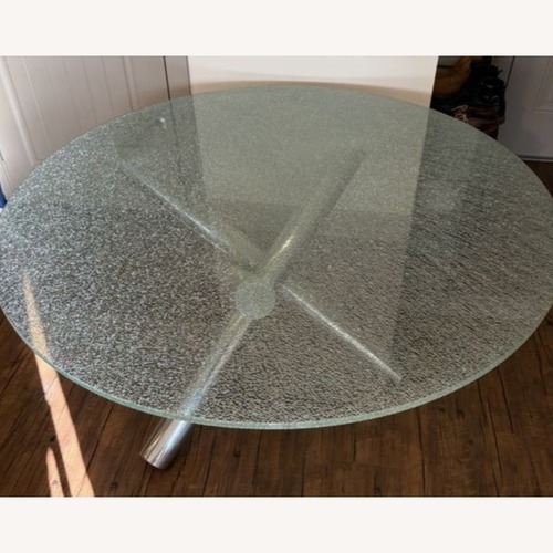 Used Star International Crackled Glass Dining Table for sale on AptDeco