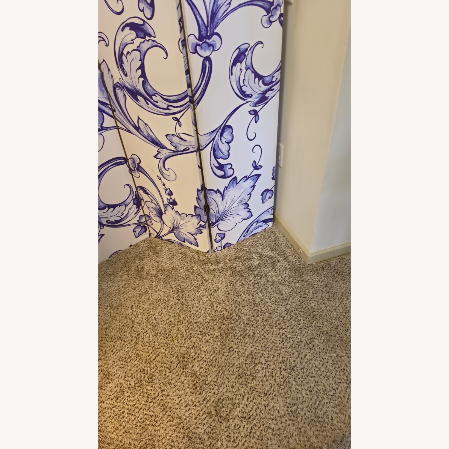 White Blue 3 Pannel Room Divider  - image-5