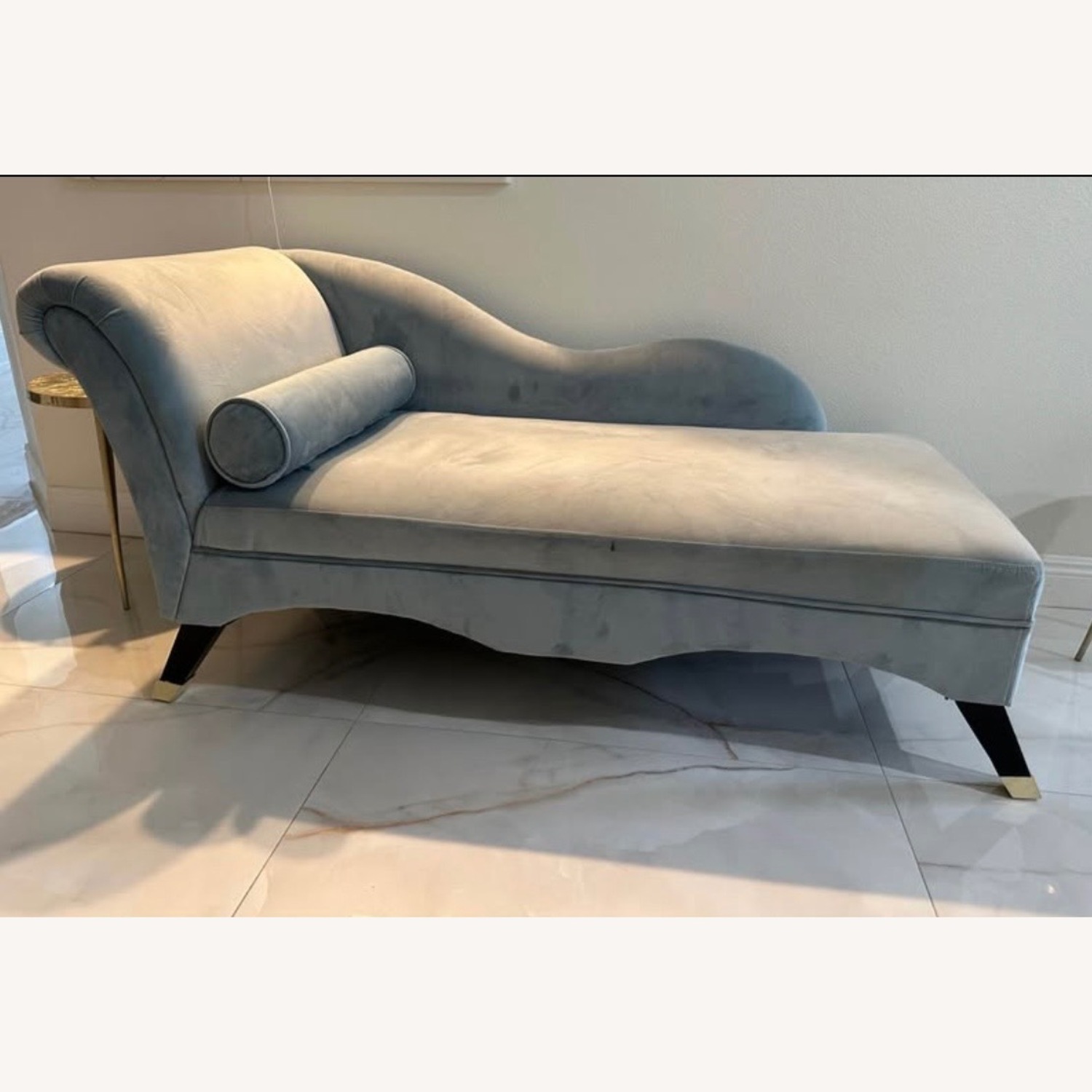Modern Velvet Chaise Lounge - image-1