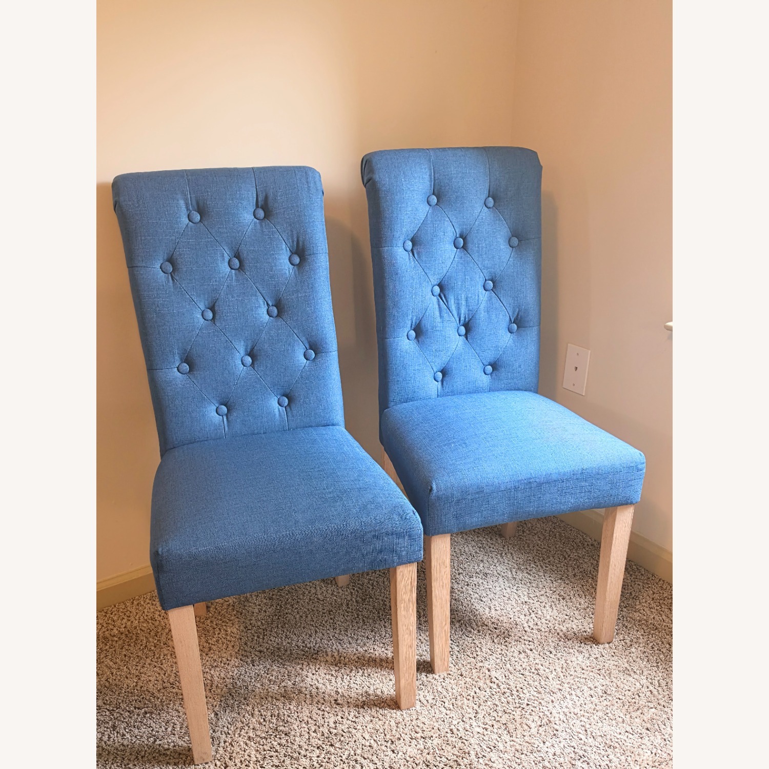 Pair - Blue Parson Dining Chairs - image-1
