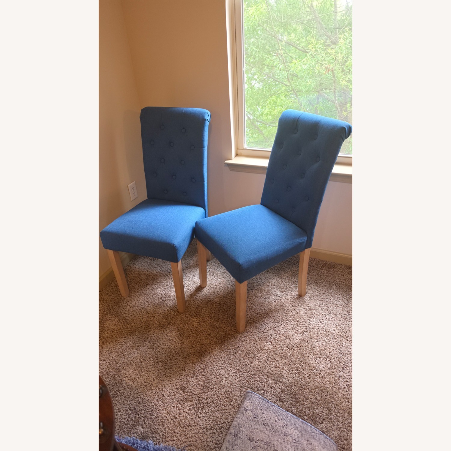 Pair - Blue Parson Dining Chairs - image-7