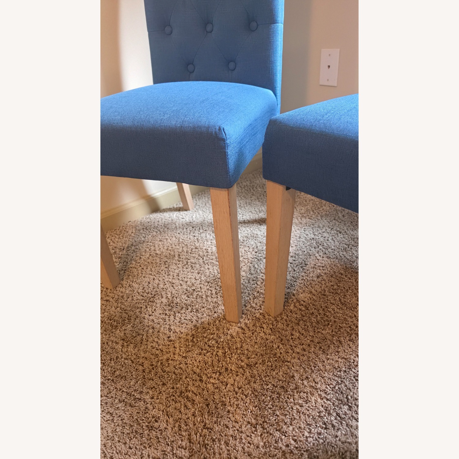 Pair - Blue Parson Dining Chairs - image-5