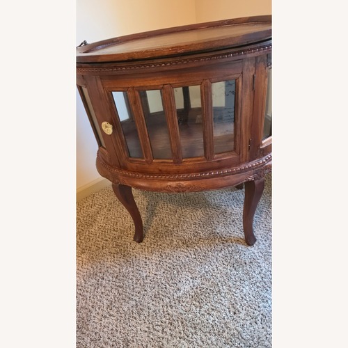 Used Oval Side Table  with Removable Tea Tray Top for sale on AptDeco