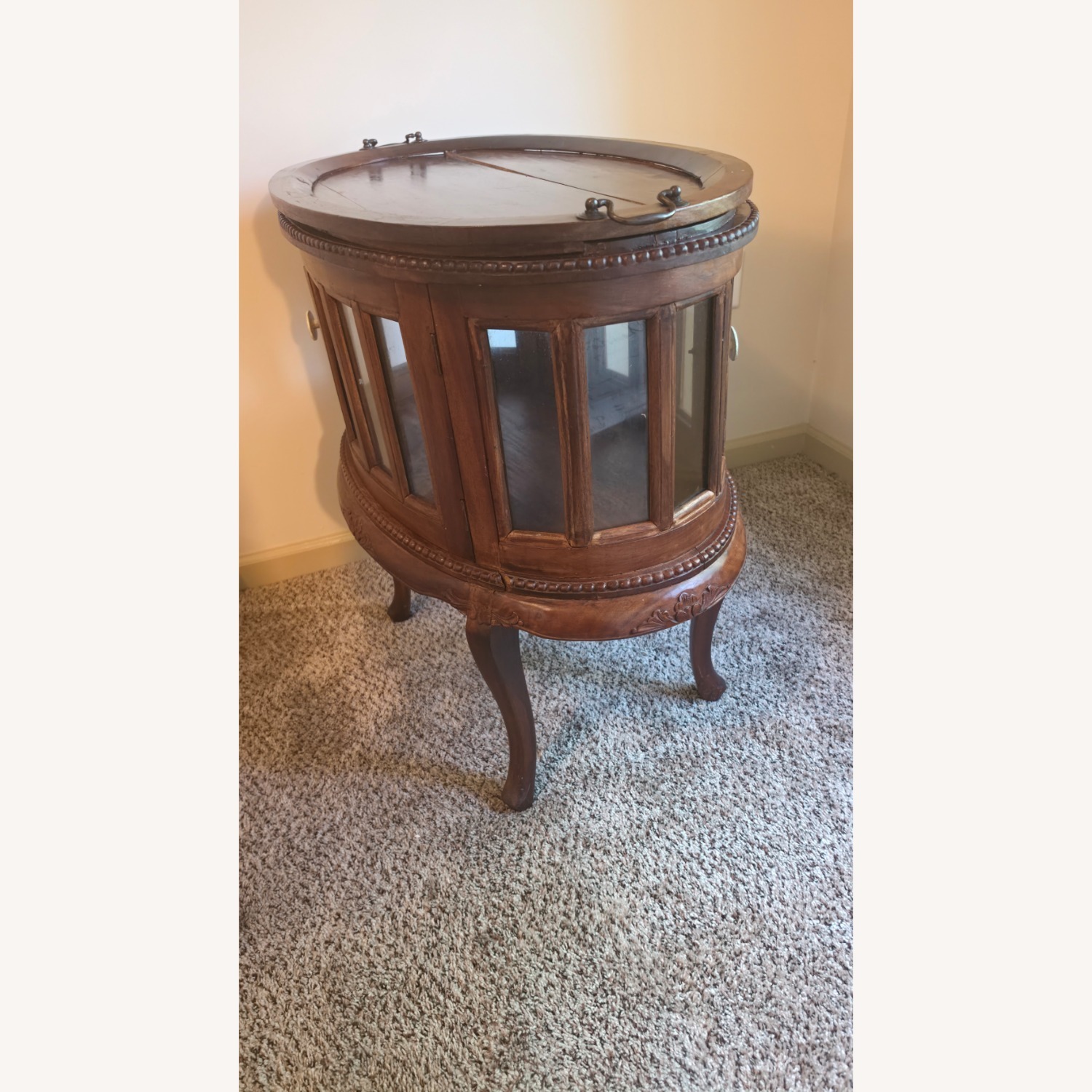 Oval Side Table  with Removable Tea Tray Top - image-25