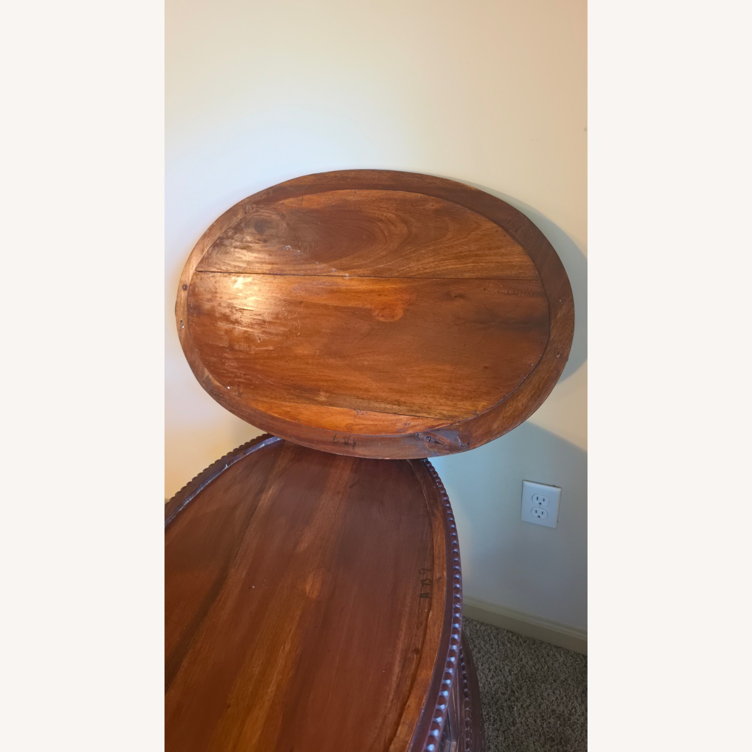 Oval Side Table  with Removable Tea Tray Top - image-5