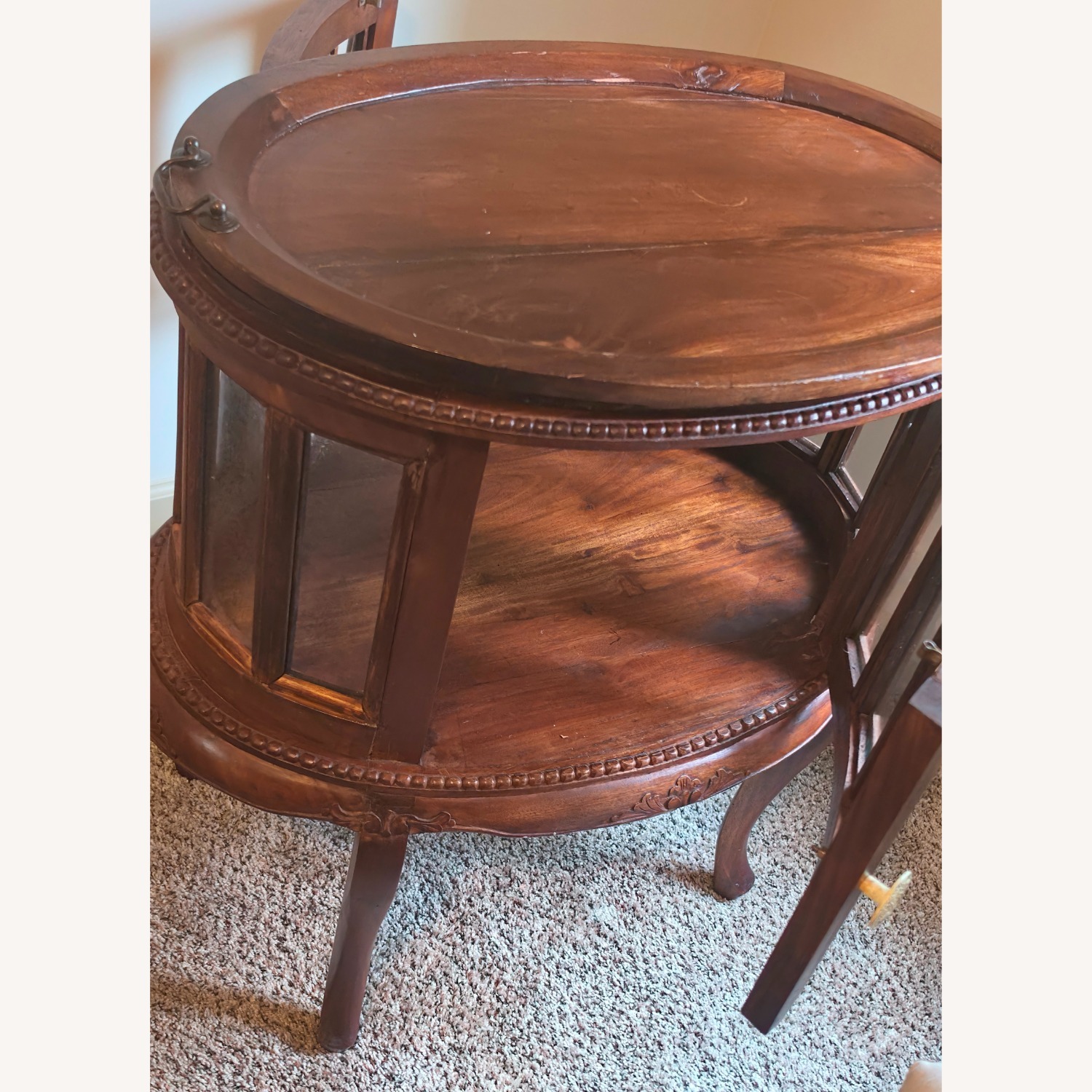 Oval Side Table  with Removable Tea Tray Top - image-20